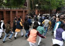 CAA protests in Lucknow Protesters pelt stones police use tear gas