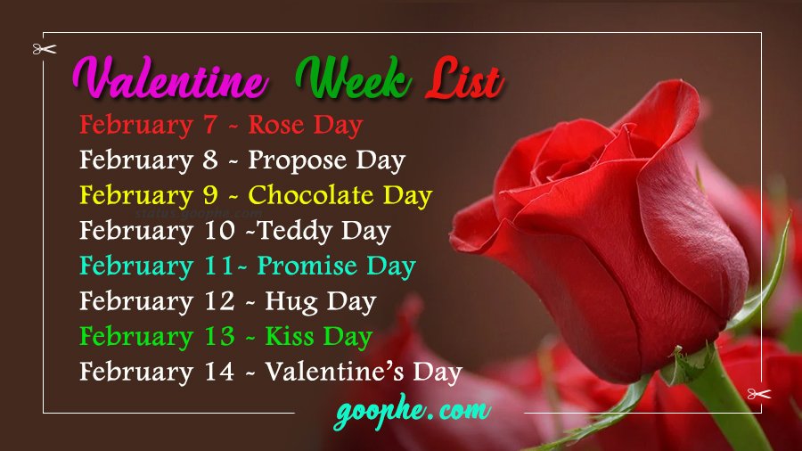 Happy Valentine Week List